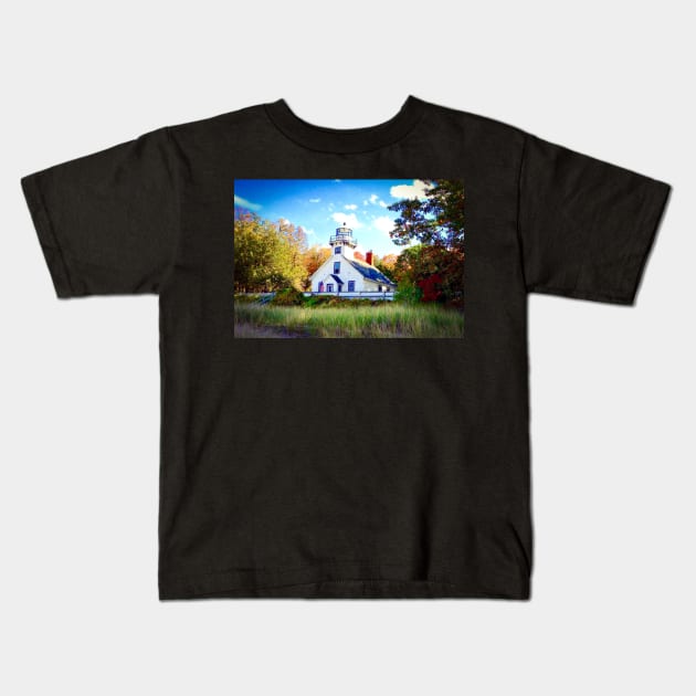 "Mission Point Lighthouse" - Traverse City, MI Kids T-Shirt by Colette22